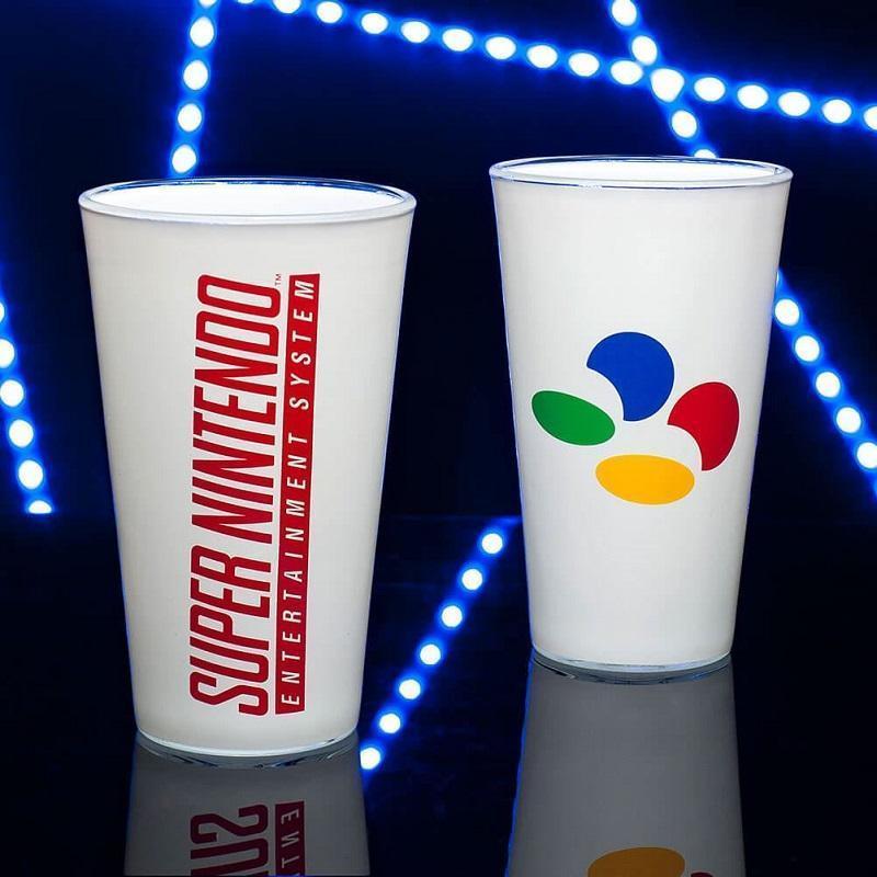 SNES Logo - SNES Logo Drinking Glass – Retro Styler