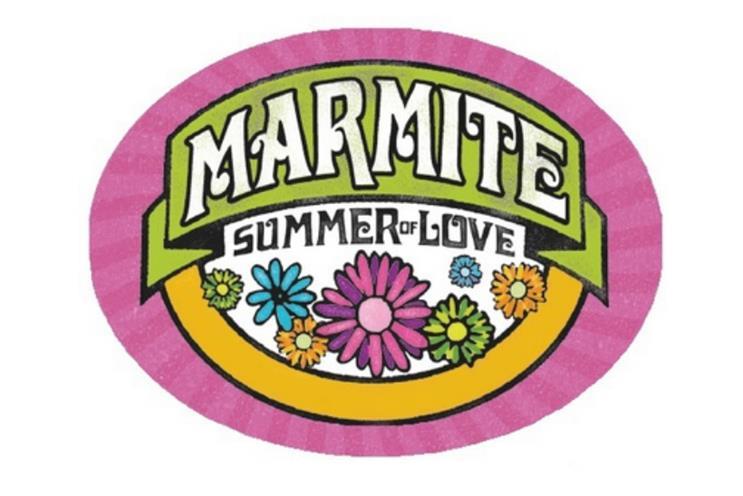 Red White Blue Flower Logo - Marmite readies 'summer of love' campaign with flower-power logo design
