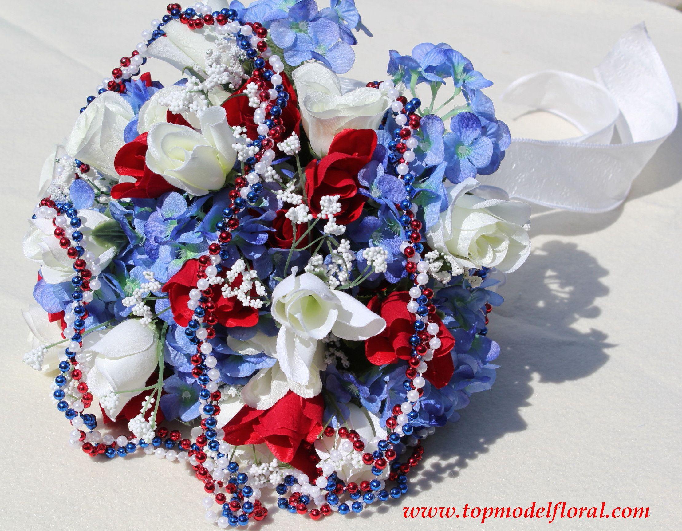 Red White Blue Flower Logo - Red, White, And Blue Bridal Bouquet | Unique Floral Arrangements By ...