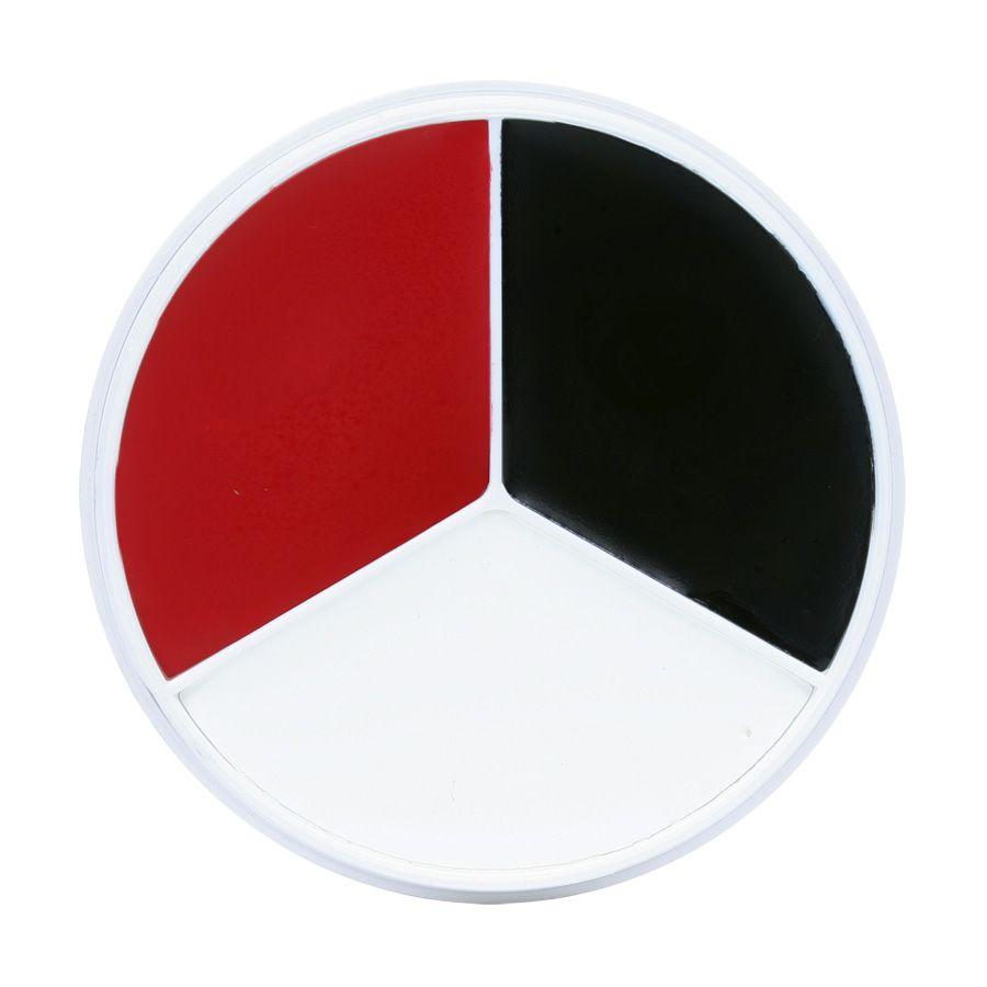 Black and White with Red Background Logo - Kryolan Tri-Color Wheel (Red, Black & White)