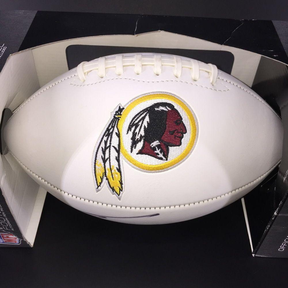 Redskins W Logo - NFL Auction. Redskins Murphy Signed White Panel Football w