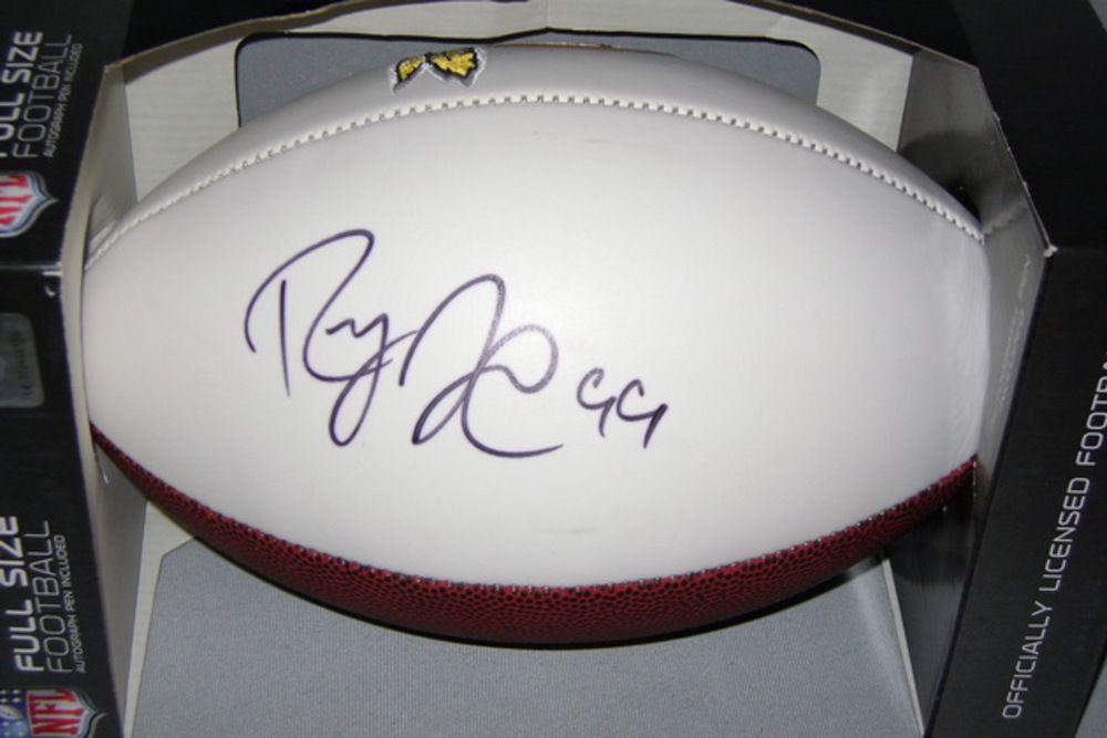 Redskins W Logo - NFL Auction | REDSKINS - RICKY JEAN FRANCOIS SIGNED PANEL BALL W ...