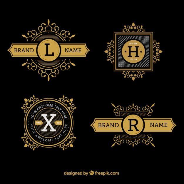 Luxury Food Logo - Luxury hand drawn logos with letter Vector