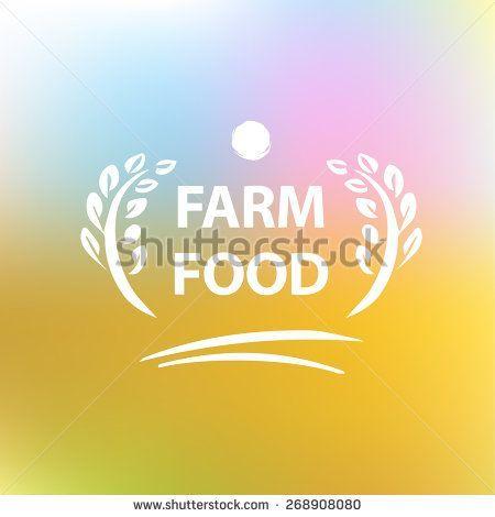 Blurry Yellow and Orange Logo - Vector logo for farming. Premium quality. Blurred landscape ...