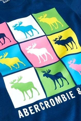 Abercrombie Moose Logo - Abercrombie Moose Navy Logo T Shirt