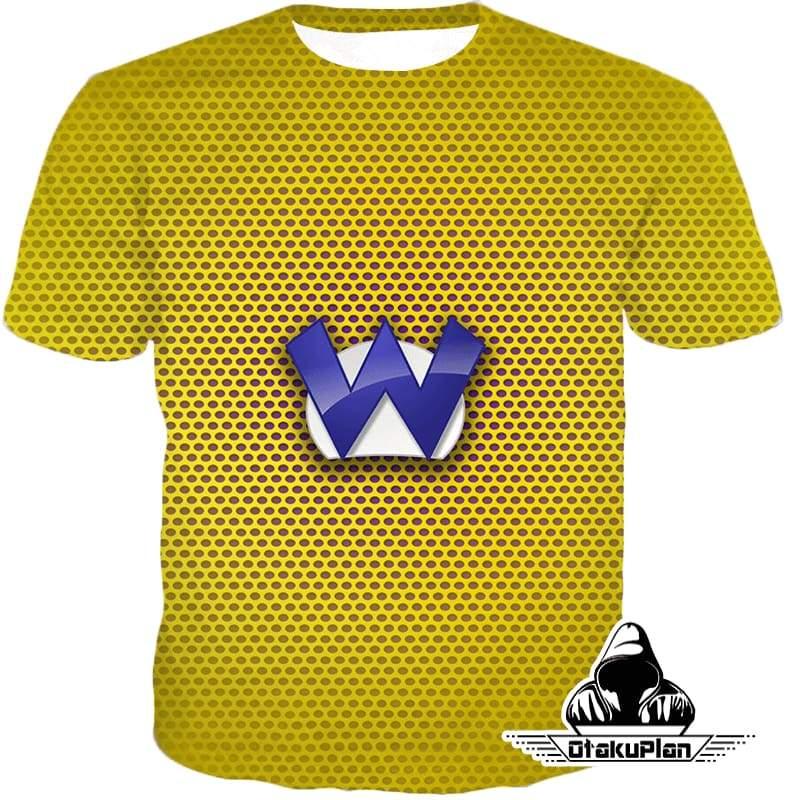 Wario Logo - Amazing Wario Logo Promo Cool Yellow Hoodie Mario016 – OtakuPlan