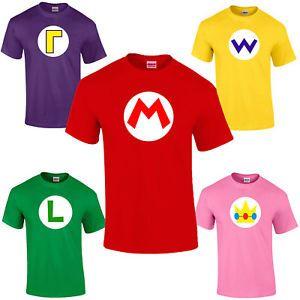 Wario Logo - Mario Bros Character Logo T-shirt Luigi Wario Waluigi Peach Retro ...