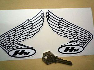 White Wing Logo - HONDA BLACK & WHITE WINGS LOGO 100mm motorcycle STICKER Handed Pair