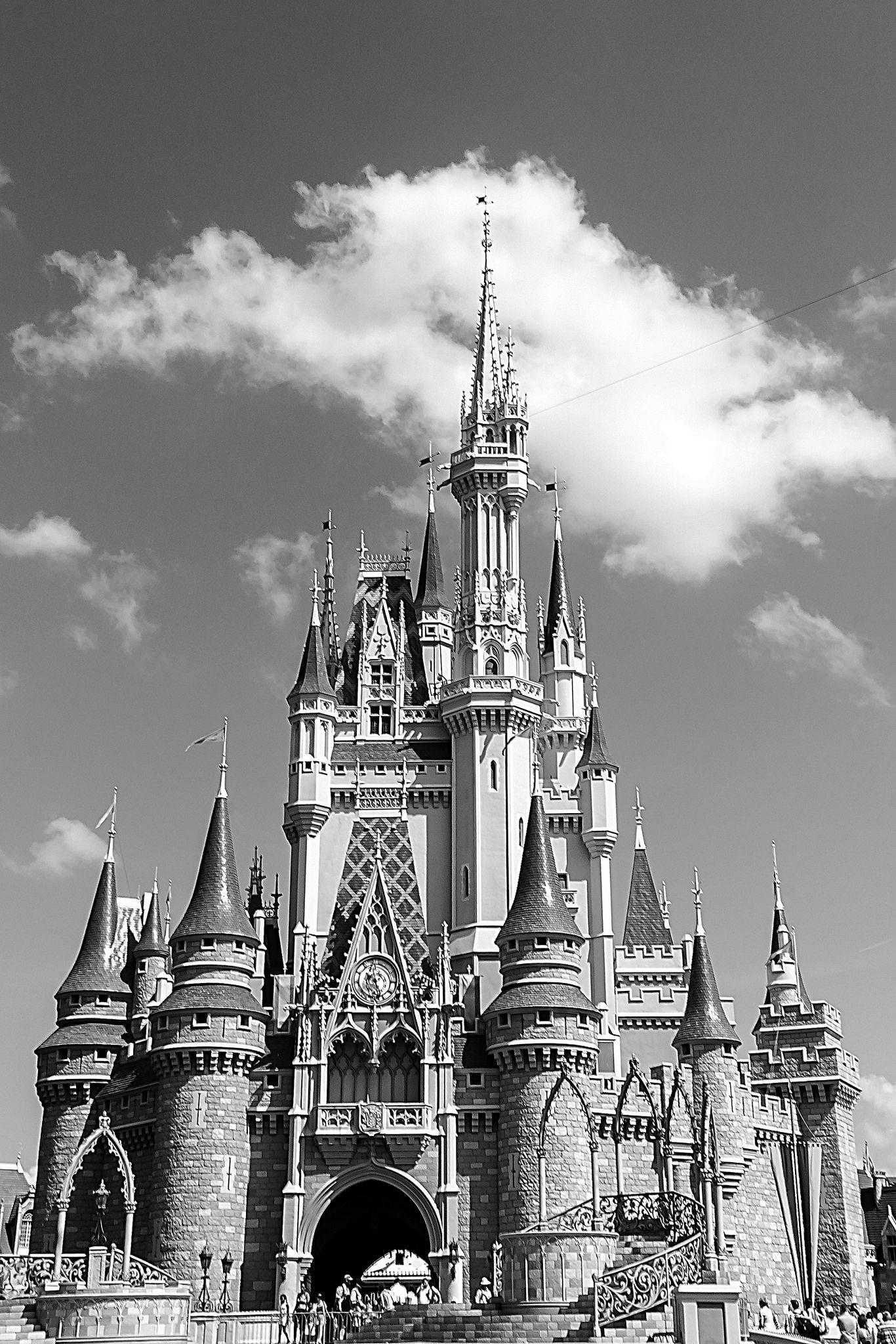2012 Walt Disney Castle Logo - Walt Disney World, Castle b&w 4-04079March 28, 2012 | Flickr