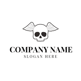 White Wing Logo - Free Skull Logo Designs. DesignEvo Logo Maker