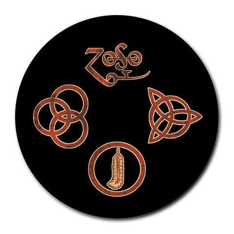 LED Zeppelin Circle Logo - Led Zeppelin Symbols : Round Mousepad, Mouse Pad, Mouse Mat