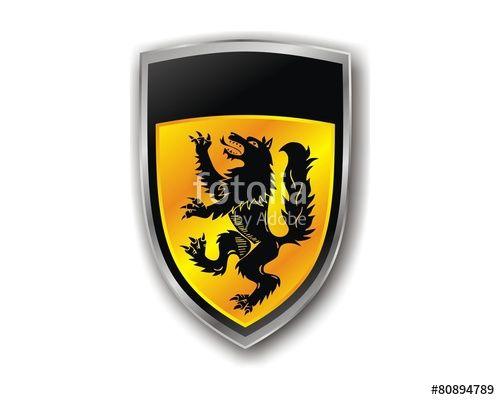 Golden Shield Car Logo - wolf black gold shield emblem logo vector