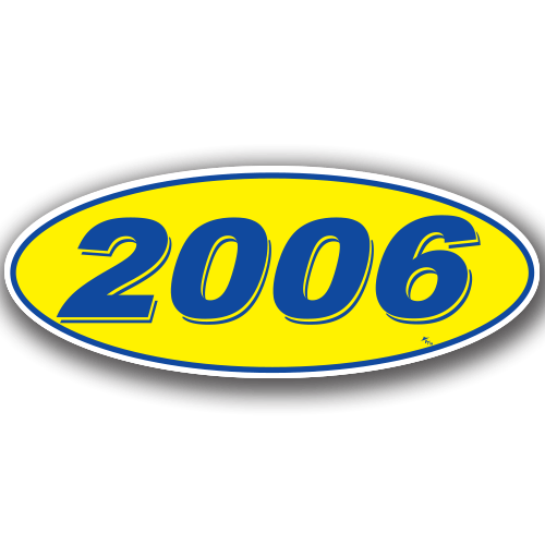 Blue Yellow Oval Logo - Versa-Tags 318-2006 Oval Model Year 