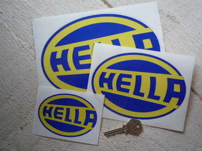 Blue Yellow Oval Logo - Hella Blue & Yellow Oval Stickers. 6 or 8 Pair