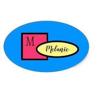 Blue Yellow Oval Logo - Blue And Yellow Oval Stickers & Labels