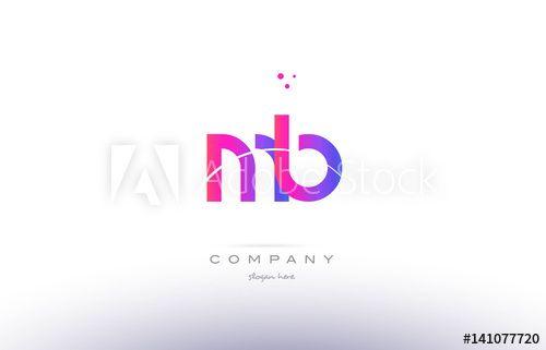 Pink MB Logo - mb m b pink modern creative alphabet letter logo icon template