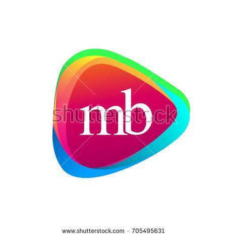 Pink MB Logo - Letter MB logo in triangle shape and colorful background, letter ...