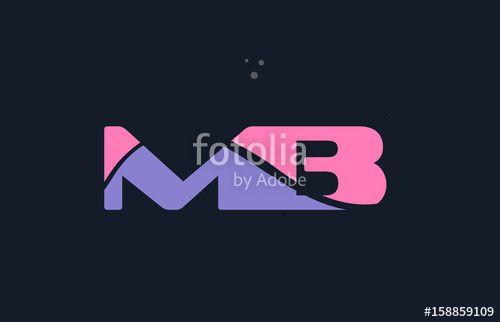 Pink MB Logo - mb m b pink blue alphabet letter logo dots icon template vector