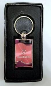 Pink MB Logo - Mercedes Benz Key Chain / Key Ring Stainless with Pink Wave & MB ...