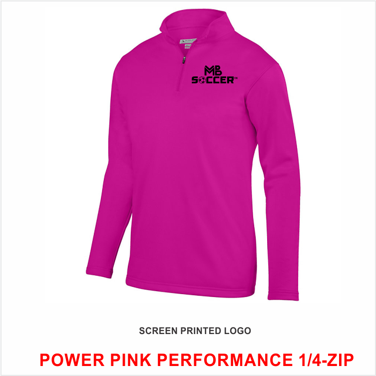 Pink MB Logo - MB SOCCER: POWER PINK PERFORMANCE 1/4-ZIP