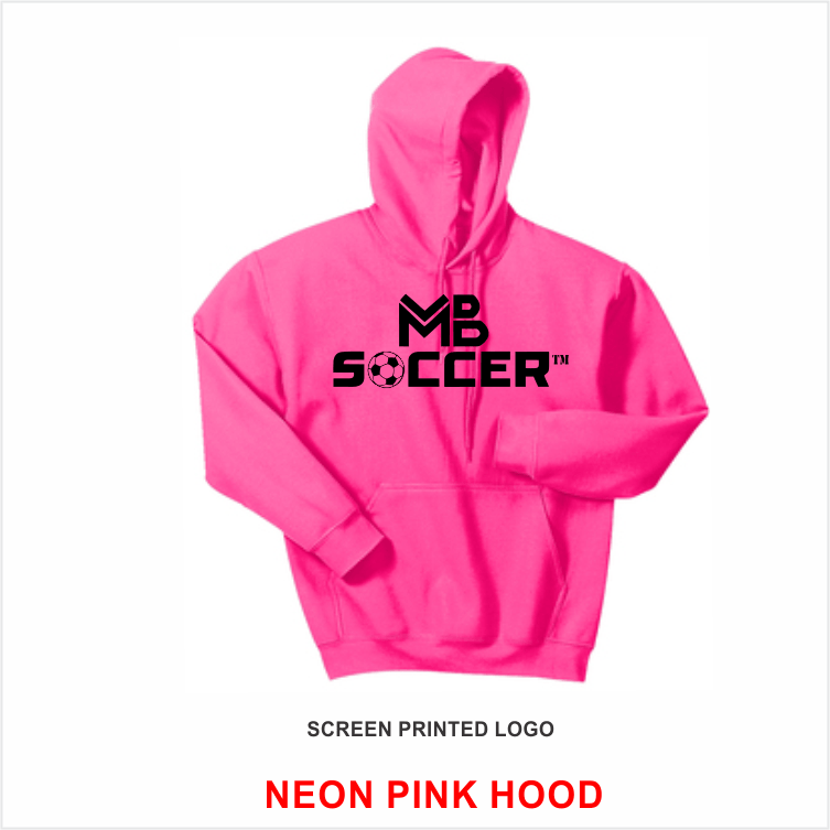 Pink MB Logo - MB SOCCER: NEON PINK HOODIE