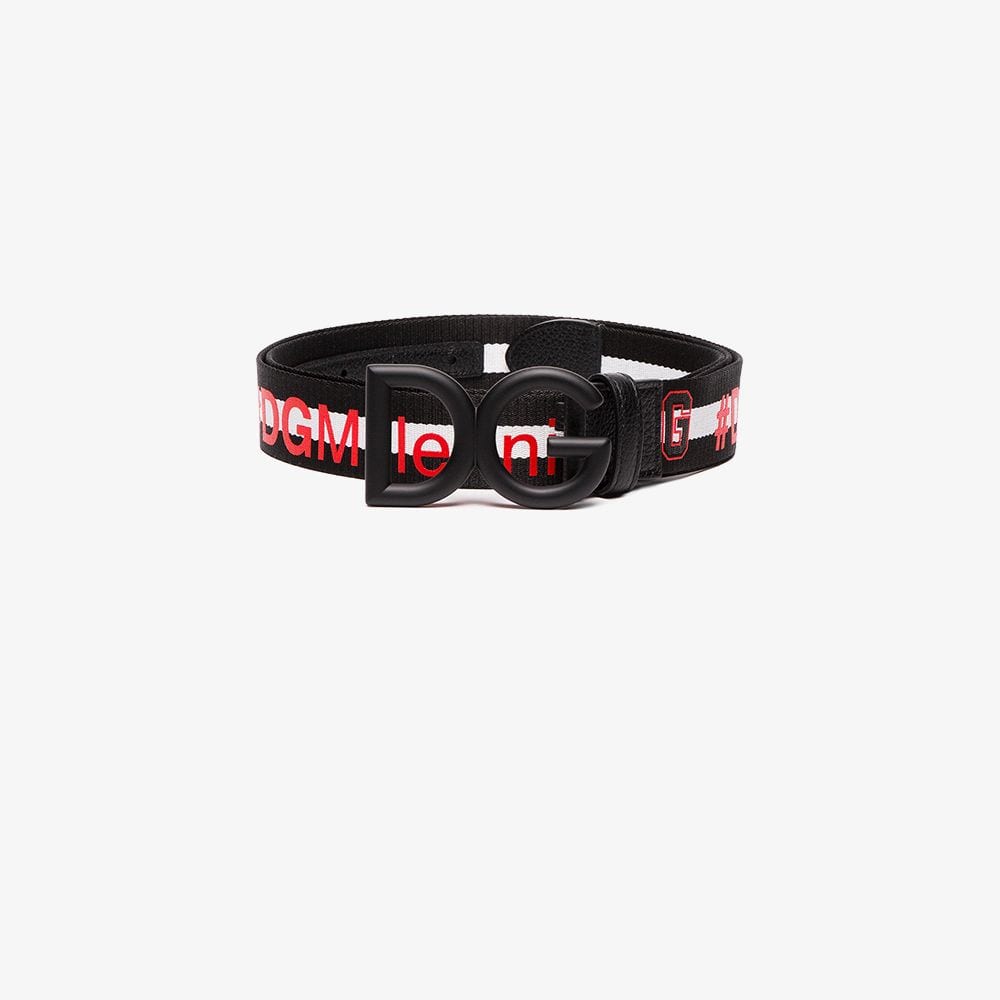 Red and Black If Logo - Dolce & Gabbana black and red #DG Millennials logo buckle belt