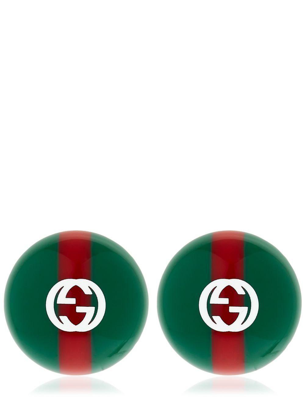 Green Web Logo - Gucci Vintage Web & Logo Earrings in Green - Lyst