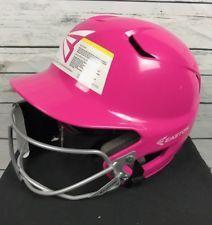 Easton E Logo - Easton Z5 Softball Dual Finish Junior Batting Helmet Pink E Logo Mask  8016300