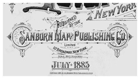 Black Map Logo - Sanborn map company logo and lettering