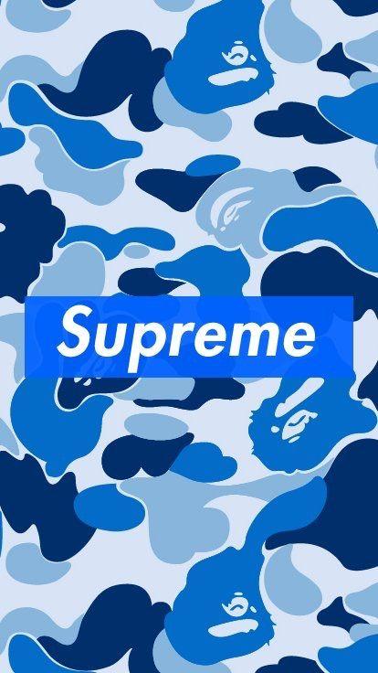 Blue BAPE Logo - Bape x Supreme blue camo background - Album on Imgur