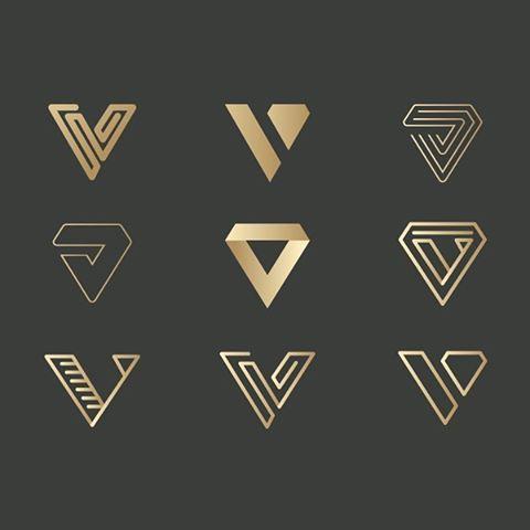 V Logo - V letter type symbol monogram logo design variation for br ...
