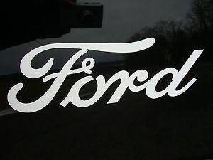 White Ford Logo - FORD LOGO EMBLEM BUMPER STICKER DECAL CURSIVE SCRIPT 9