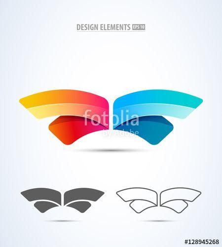 Corporate Aircraft Logo - Vector abstract wings sign. Aircraft corporate identity logo