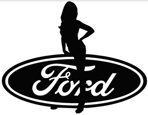 White Ford Logo - Sexy Girl on Ford Logo Decal Sticker Vinyl Car Truck Laptop Window ...