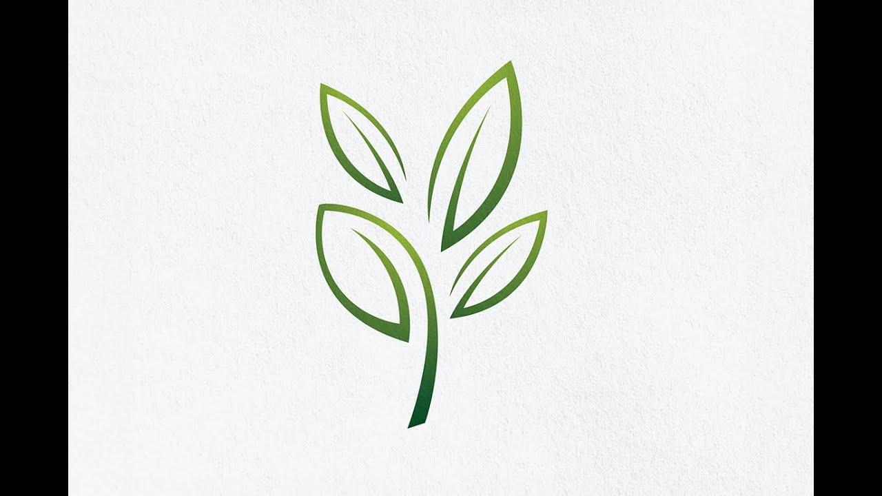 Tree Leaf Logo - illustrator tutorial - logo design illustrator - adobe illustrator ...