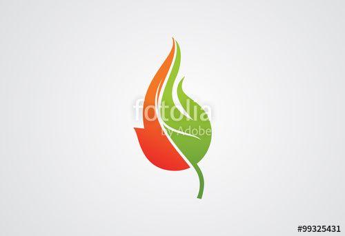 Tree Leaf Logo - Flame fire Tree leaf logo vector