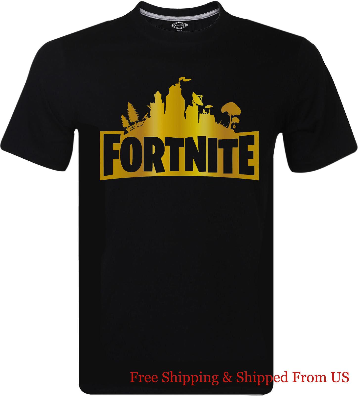 Xbox Fortnite Battle Royale Logo - Fortnite Gold Cool Logo Battle Royale Xbox Gaming Gamer T Shirt
