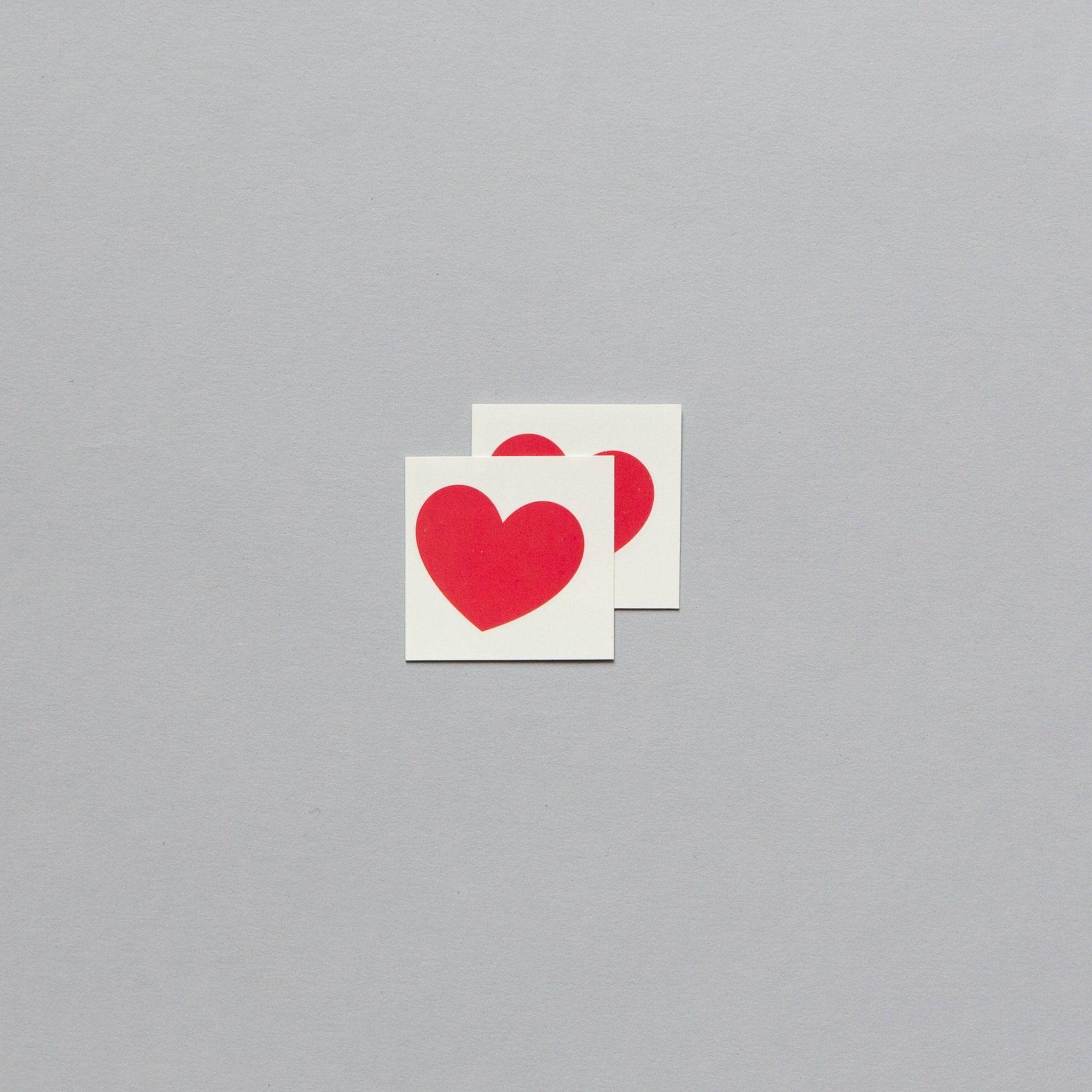 Gray and Red Heart Logo - Classic Red Heart by Team Tattly from Tattly Temporary Tattoos