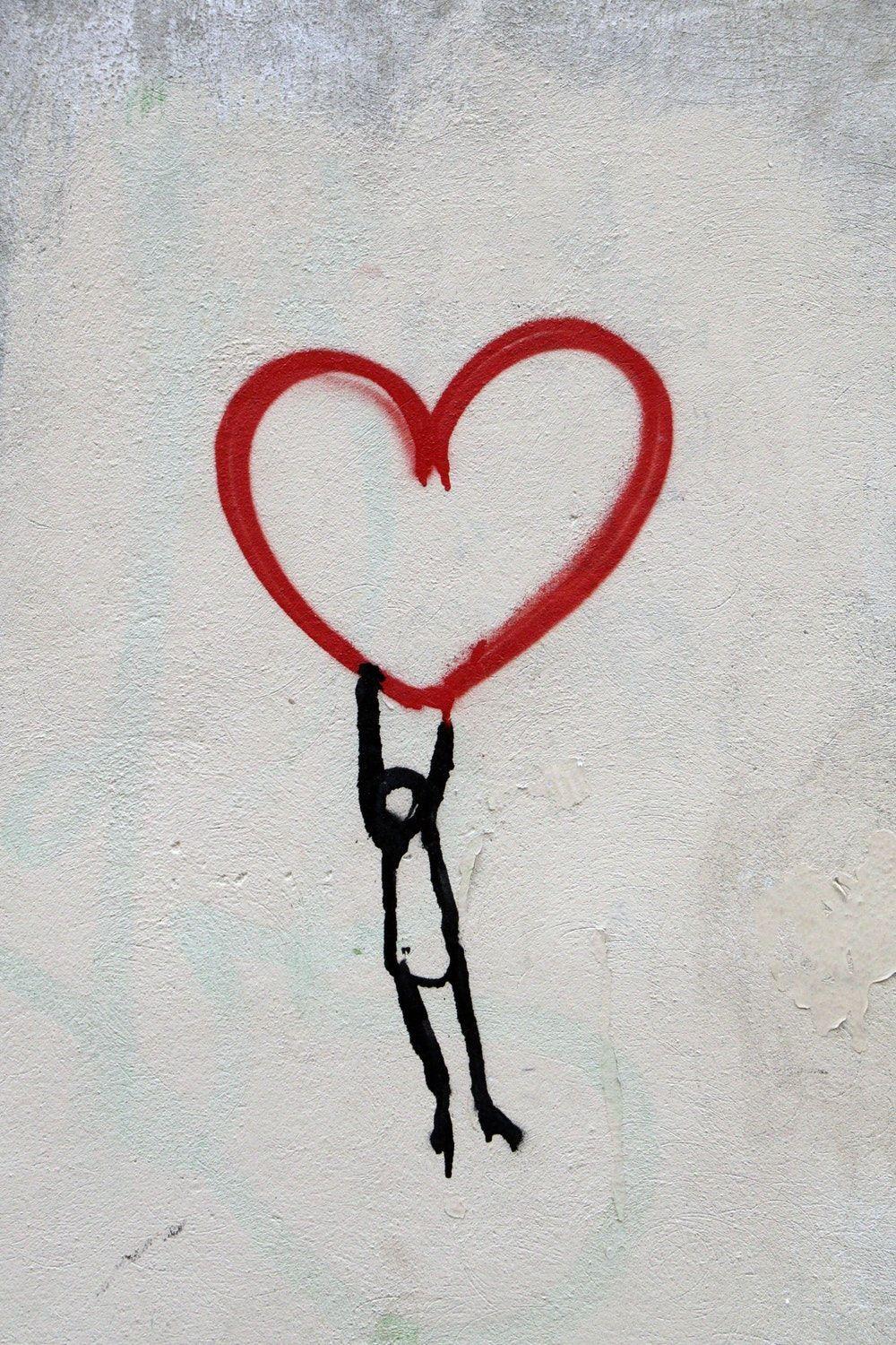 Gray and Red Heart Logo - Love Balloon photo