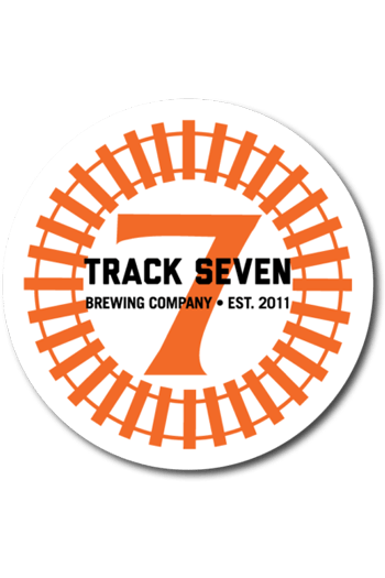 Orange Circle Logo - Circle 7 Sticker. Track 7 Brewing