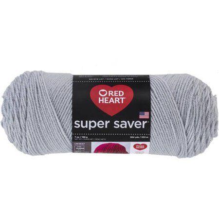 Gray and Red Heart Logo - Red Heart Super Saver Yarn, Light Grey