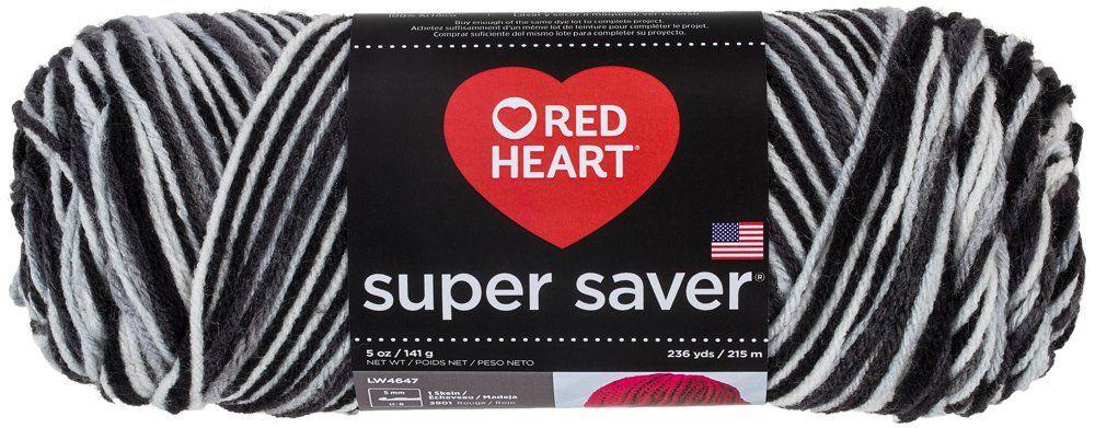 Gray and Red Heart Logo - Coats: Yarn Red Heart Super Saver Yarn Zebra, Other, Multicoloured