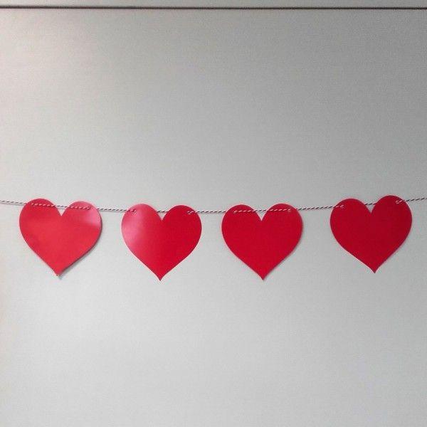 Gray and Red Heart Logo - Red Heart Garland