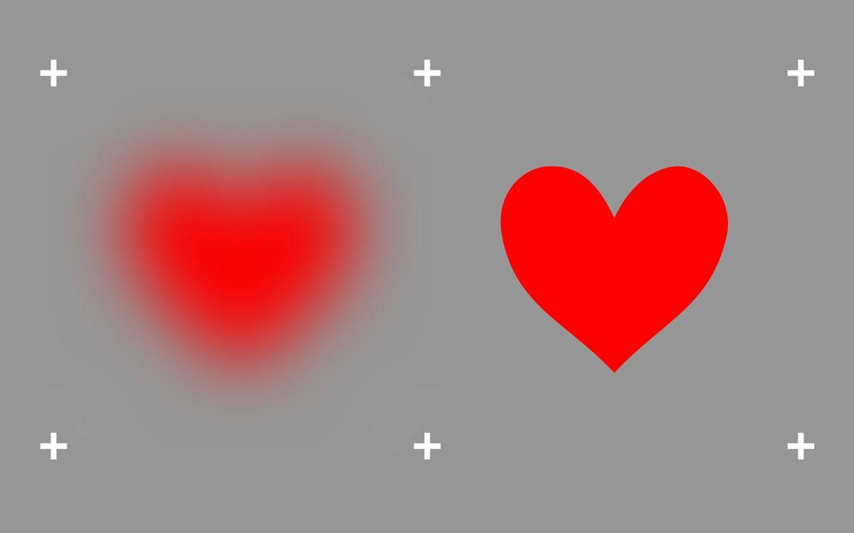 Gray and Red Heart Logo - Blurry heart illusion