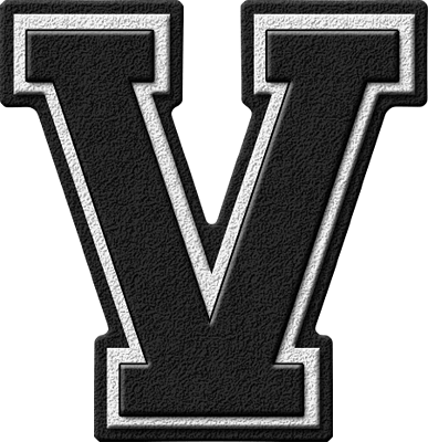 Black Letter V Logo - Presentation Alphabets: Black Varsity Letter V
