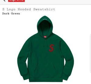 S Green Logo - Supreme S Logo Hooded Sweatshirt Dark Green - Size Medium | eBay