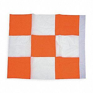 Orange and White Square Logo - GRAINGER APPROVED Airport Flag, Orange, White, Square, 36 x 36