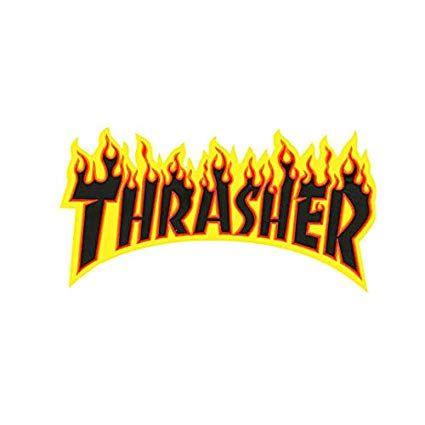 Thrasher Black Logo - Amazon.com : Thrasher Skateboard Magazine Sticker Flame Logo Medium ...