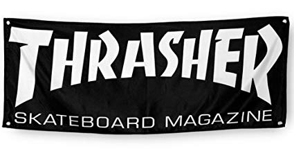 Thrasher Skateboard Logo - Amazon.com : Thrasher Skateboard Magazine Mag Logo Cloth Banner