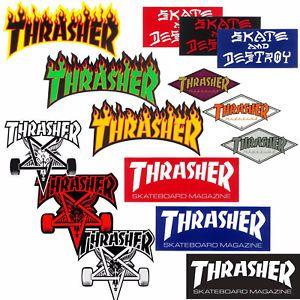 Thrasher Skateboard Logo - THRASHER Skateboard Sticker - Assorted Logos colours - Thrasher ...